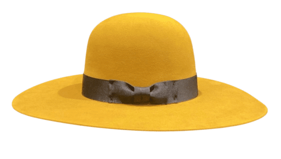 Atwood Mustard Wild Open Crown Flat Felt Hat