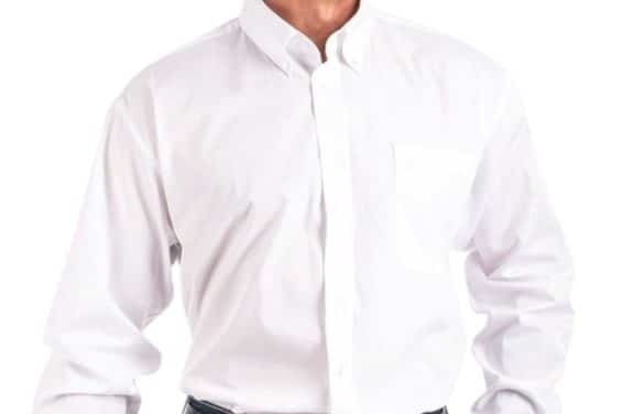 Cinch Mens L/S Solid White Button Down Shirt MT10320020