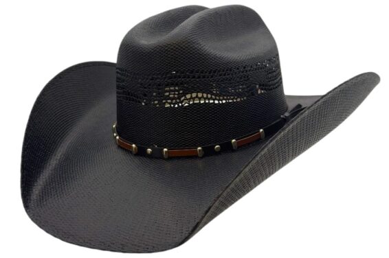 American Hat Maker Montana Black Cowboy Straw Hat