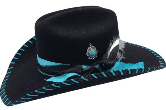 Custom Bull Hide Black Felt Hat