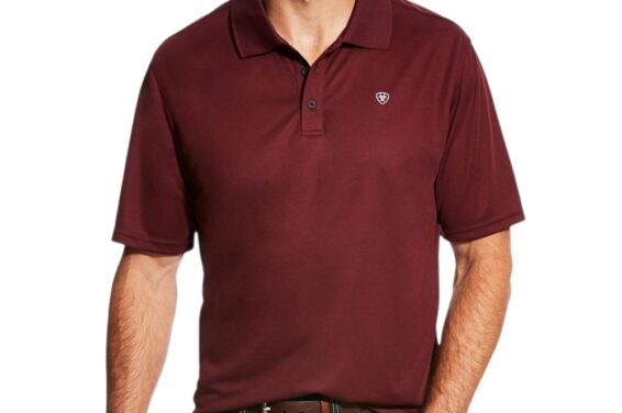 Ariat Mens S/S Tek Polo Marron Shirt 10022856