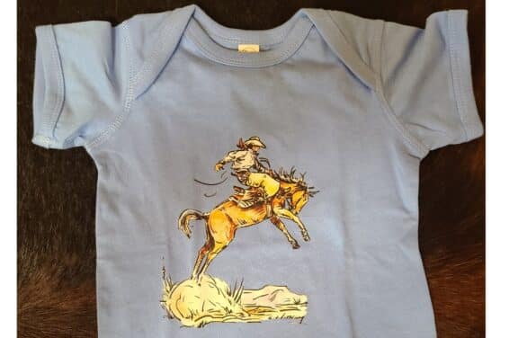 Arrow Infant Boys Blue Buckin Horse Onesie-AIBBO