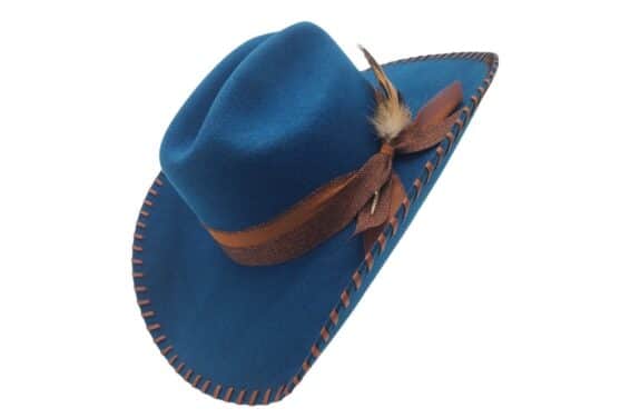 Alternative view of AHM Custom Royal Blue Western Hat with Stitching