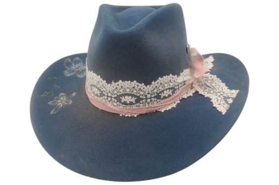 Custom Bailey Luclus Painted Flower Felt Hat