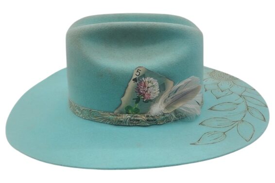 Custom Bailey Lightning Blue Turquoise Felt Hat