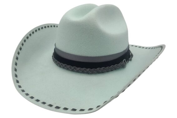 Custom AHM Cattleman Light Green Felt Hat