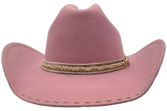 Custom AHM Cattleman Soft Pink Felt Hat