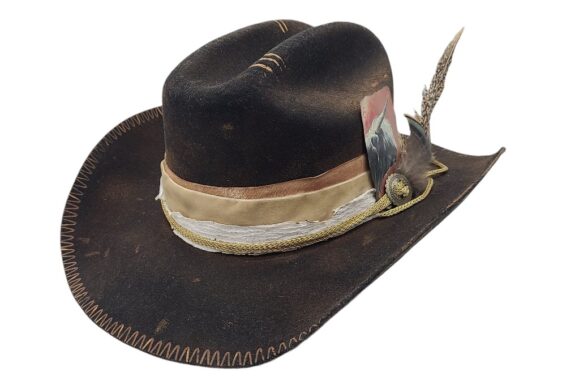 Custom Barbara's Label Distressed Tailored Felt Hat